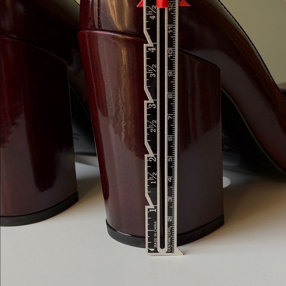 Stuart Weitzman Moda Pump Cordovan Burgundy Mirror Leather Shoes NWOB - Picture 11 of 14